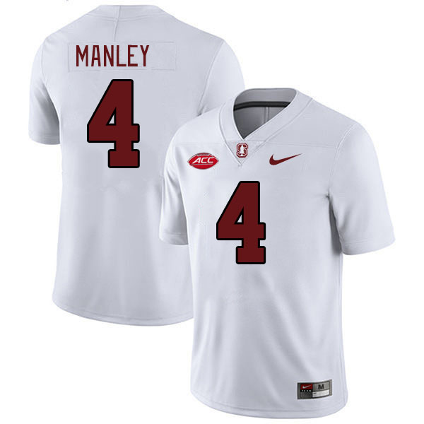 Men #4 Zahran Manley Stanford Cardinal 2024 ACC Conference College Football Jerseys Stitched-White